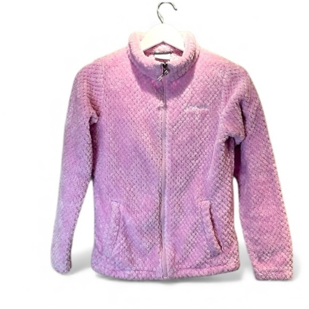 Columbia Girl’s Fire Side Pink Plush Fleece Jacket Coat Size Large 14-16